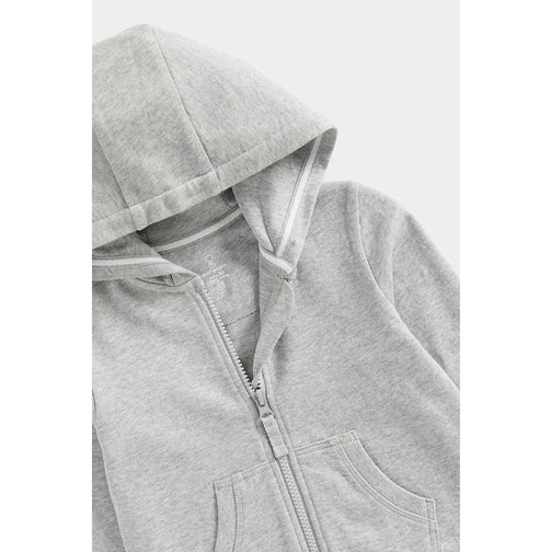 Grey Fleece Zipper Hoodie